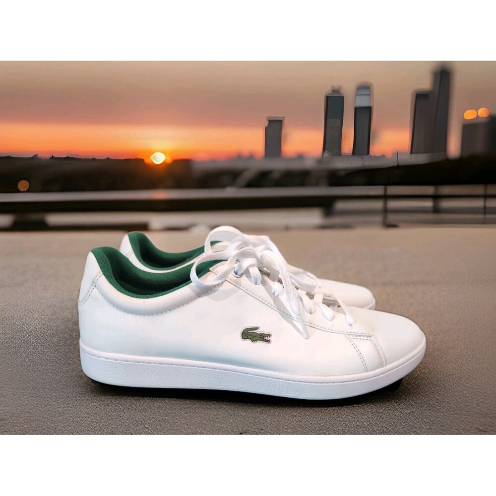 LACOSTE 🐊HYDEZ 119 WHITE LEATHER LIFESTYLE SNEAKERS IN SIZE MEN'S 12 EUC